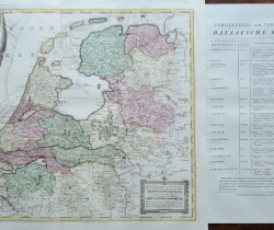 Nederland, Bataafsche Republiek; "Nieuw kaart der Bataafsche Republiek verdeeld in XV Departementen (..)" (verkocht)