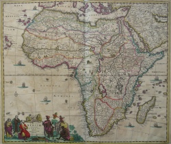 Africa; "Totius Africae Accuratissima Tabula Authore Frederico de Wit"