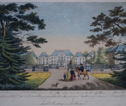 Apeldoorn, Paleis het Loo; "Maison de Campagne de S. H. le Roi nommé le Loo (..)", "Buitenverblijf van Z. H. den Koning (..)"